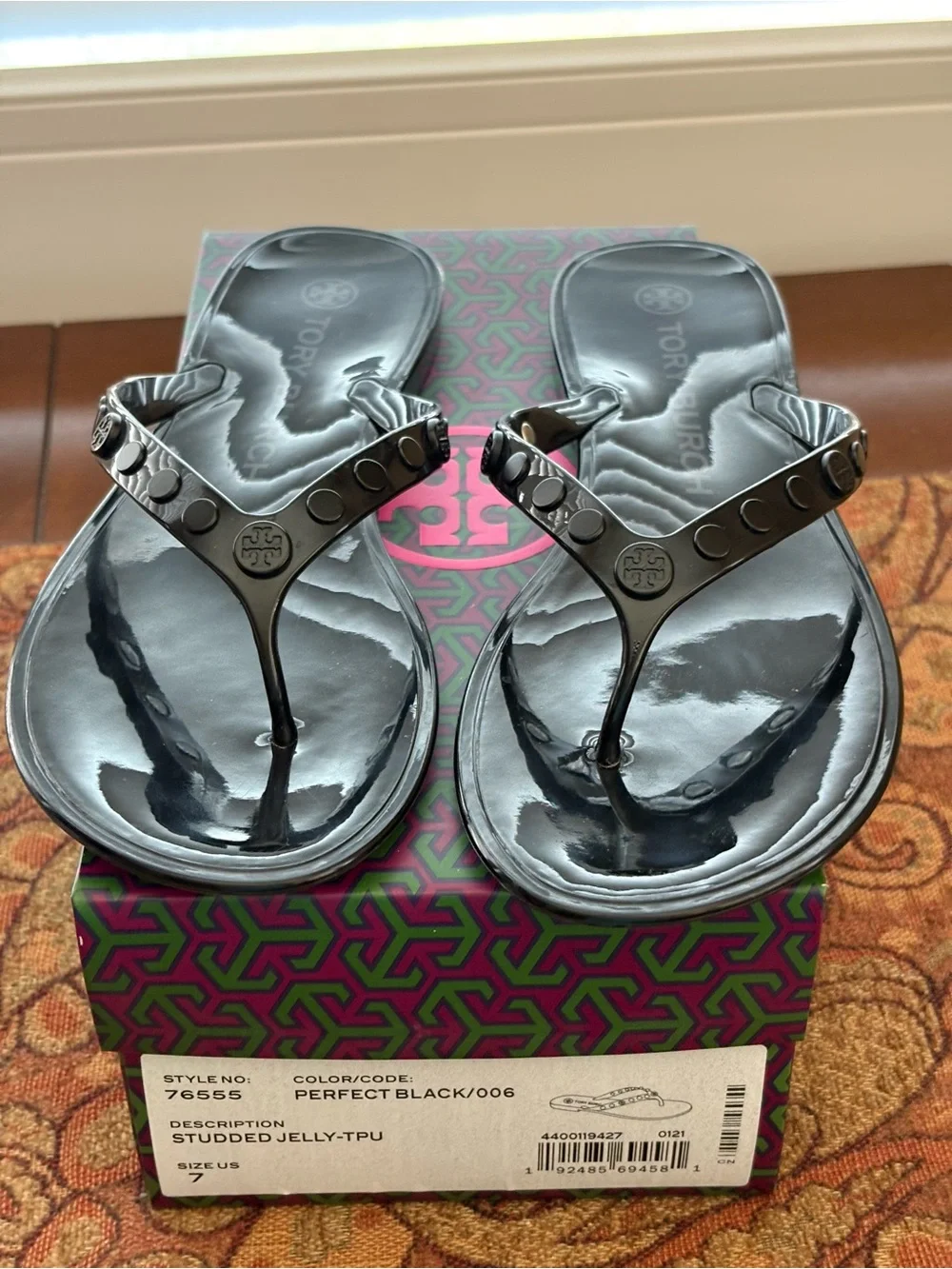 Tory Burch Studded Jelly Flip Flop Size 7  Like New